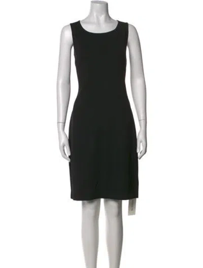 Pre-owned St. John Caviar Crew Neck Knee-length Dress In Black