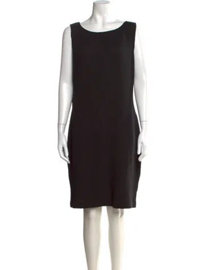 Pre-owned St. John Caviar Crew Neck Knee-length Dress In Black
