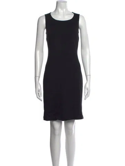 Pre-owned St. John Caviar Crew Neck Knee-length Dress In Black