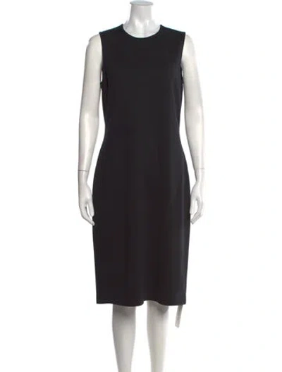 Pre-owned St. John Caviar Crew Neck Knee-length Dress In Black