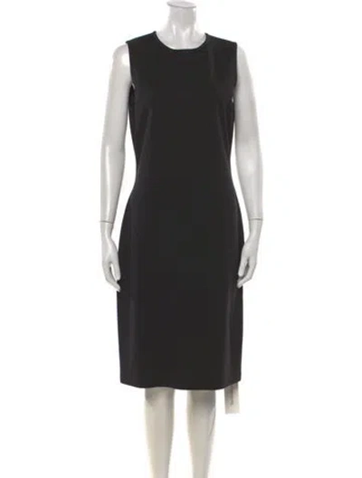 Pre-owned St. John Caviar Crew Neck Knee-length Dress In Black