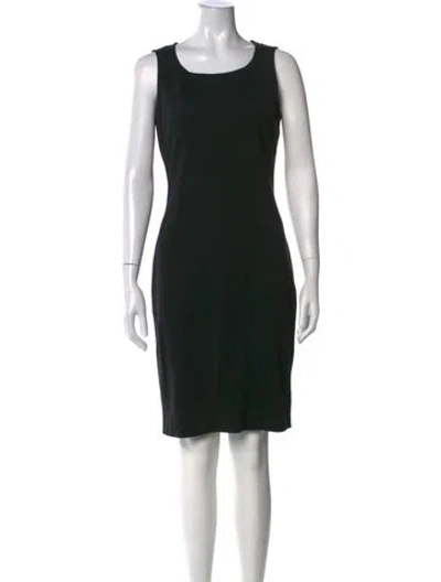 Pre-owned St. John Caviar Crew Neck Knee-length Dress In Black