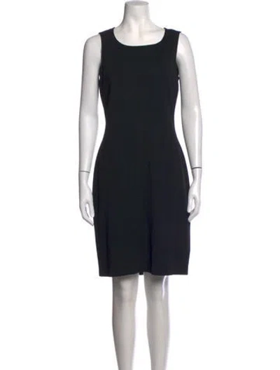 Pre-owned St. John Caviar Crew Neck Knee-length Dress In Black