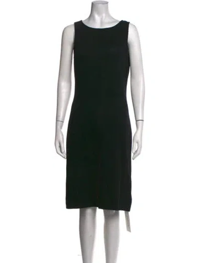 Pre-owned St. John Caviar Crew Neck Knee-length Dress In Black