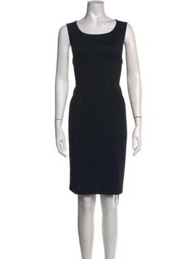 Pre-owned St. John Caviar Crew Neck Knee-length Dress In Black