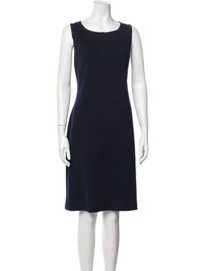 Pre-owned St. John Caviar Crew Neck Knee-length Dress In Blue