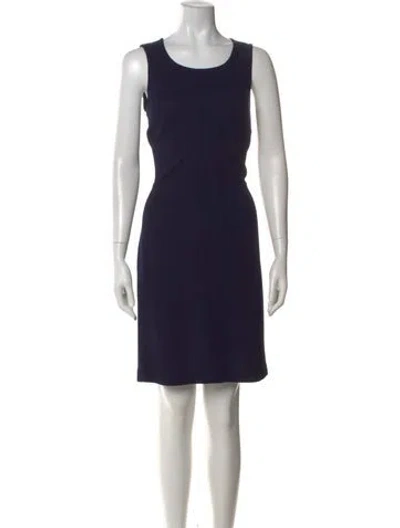 Pre-owned St. John Caviar Crew Neck Knee-length Dress In Blue