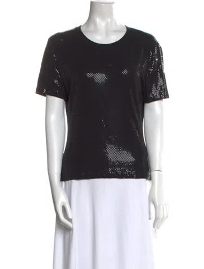 Pre-owned St. John Caviar Crew Neck Short Sleeve T-shirt In Black