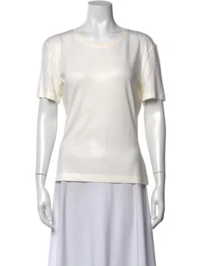Pre-owned St. John Caviar Crew Neck Short Sleeve T-shirt In Neutrals