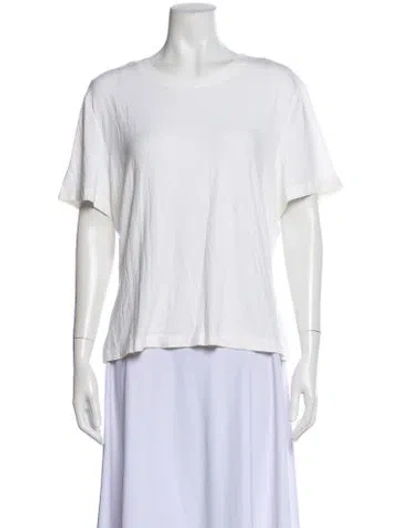 Pre-owned St. John Caviar Crew Neck Short Sleeve T-shirt In White