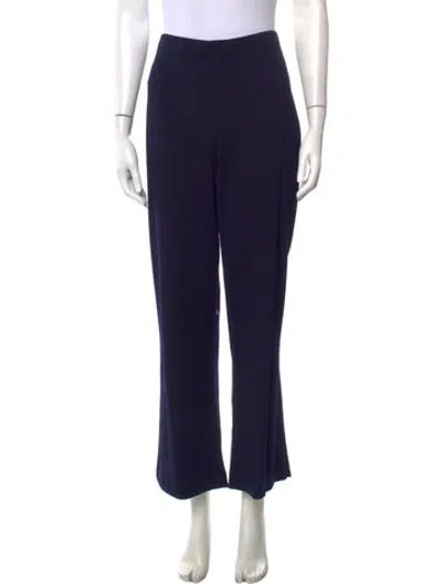 Pre-owned St. John Caviar Flared Pants In Blue