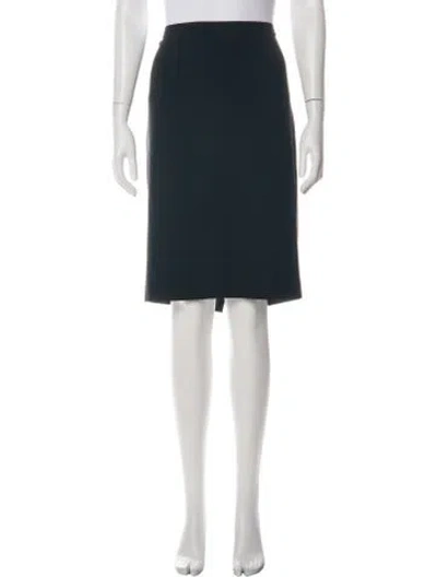 Pre-owned St. John Caviar Knee-length Skirt In Green