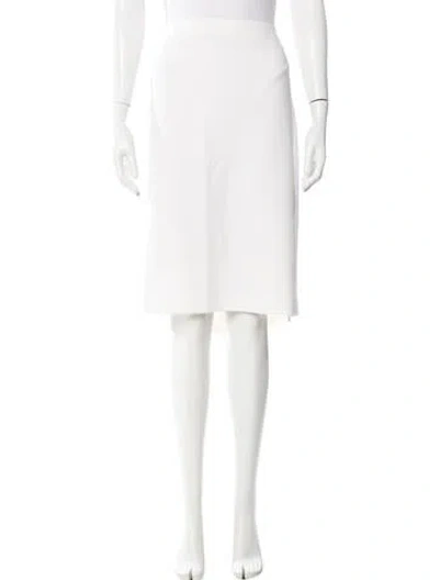 Pre-owned St. John Caviar Knee-length Skirt In White