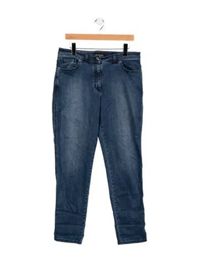 Pre-owned St. John Caviar Mid-rise Straight Leg Jeans In Blue