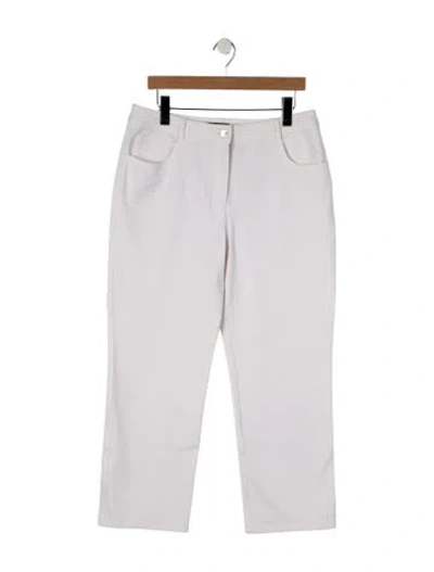 Pre-owned St. John Caviar Mid-rise Straight Leg Jeans In White