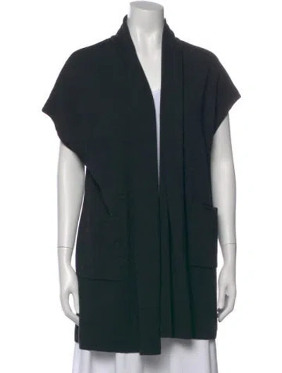 Pre-owned St. John Caviar Mock Neck Sweater In Black