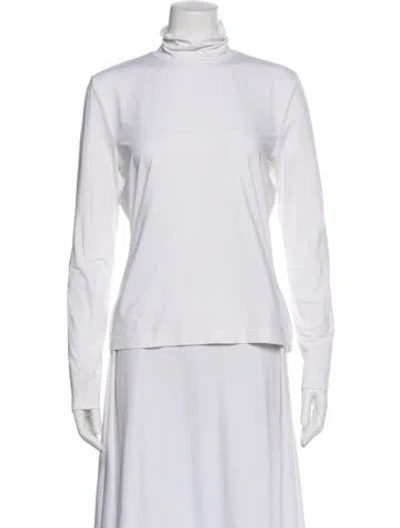 Pre-owned St. John Caviar Nylon Turtleneck Top In Neutral