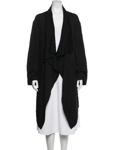 Pre-owned St. John Caviar Open Front Sweater In Black
