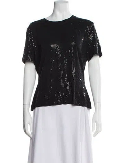 Pre-owned St. John Caviar Patterned Crew Neck Top W/ Tags In Multi