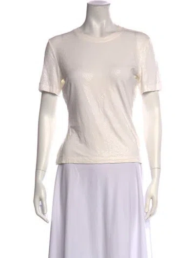 Pre-owned St. John Caviar Patterned Crew Neck T-shirt In Neutrals
