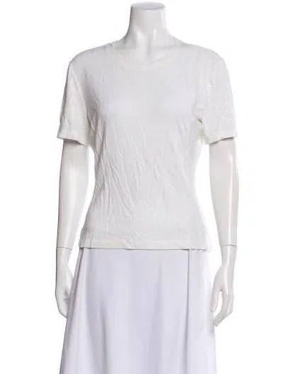 Pre-owned St. John Caviar Printed Crew Neck T-shirt In Neutral