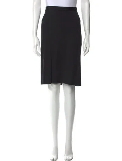 Pre-owned St. John Caviar Ruffle Embellishment Knee-length Skirt In Black