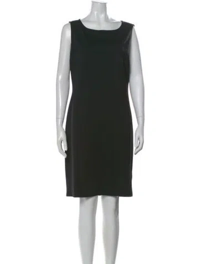 Pre-owned St. John Caviar Scoop Neck Knee-length Dress In Black