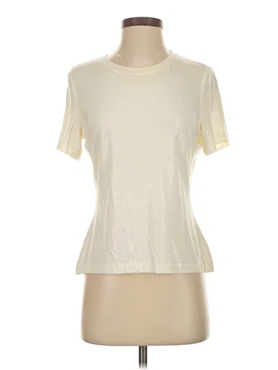Pre-owned St. John Caviar Short Sleeve T-shirt In White