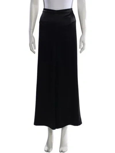 Pre-owned St. John Caviar Silk Wide Leg Pants In Black