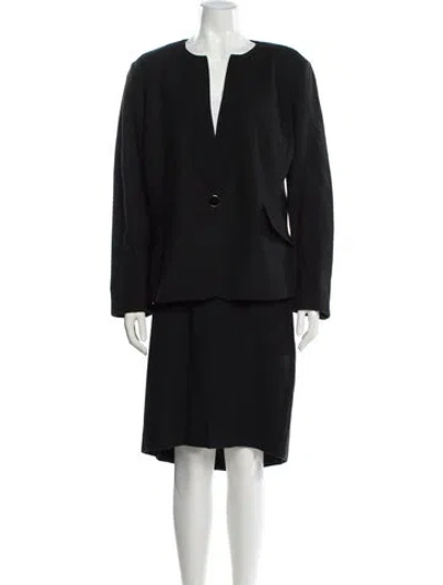 Pre-owned St. John Caviar Skirt Set In Black