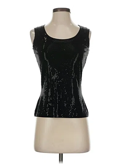 Pre-owned St. John Caviar Sleeveless Top Black Scoop Neck Tops