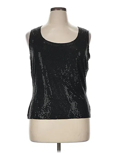 Pre-owned St. John Caviar Sleeveless Top Black Scoop Neck Tops