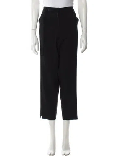 Pre-owned St. John Caviar Straight Leg Pants In Black