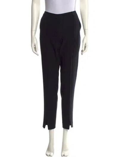 Pre-owned St. John Caviar Straight Leg Pants In Black