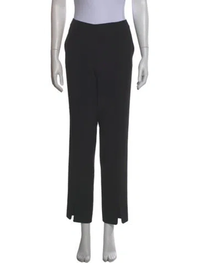 Pre-owned St. John Caviar Straight Leg Pants In Black