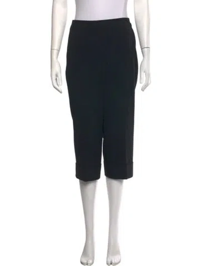 Pre-owned St. John Caviar Straight Leg Pants In Black