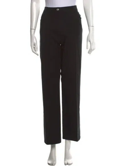 Pre-owned St. John Caviar Straight Leg Pants In Black/blue