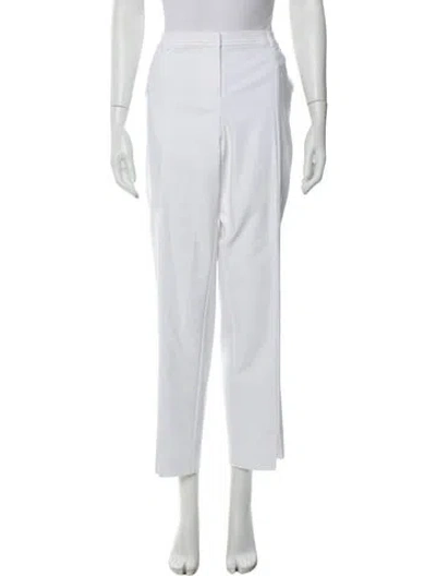 Pre-owned St. John Caviar Straight Leg Pants In White
