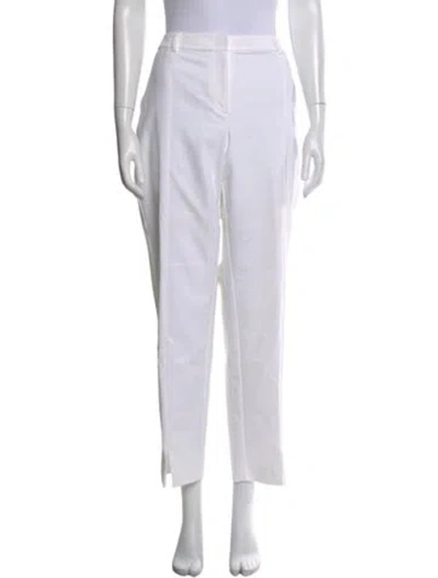 Pre-owned St. John Caviar Straight Leg Pants In White