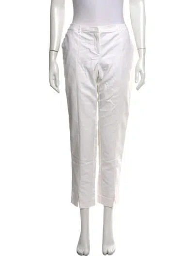 Pre-owned St. John Caviar Straight Leg Pants In White