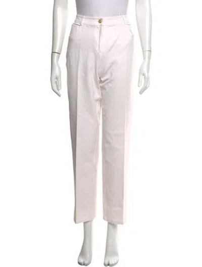 Pre-owned St. John Caviar Straight Leg Pants In White