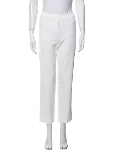 Pre-owned St. John Caviar Straight Leg Pants In White