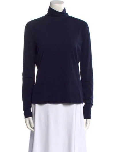 Pre-owned St. John Caviar Turtleneck Long Sleeve Sweatshirt In Black