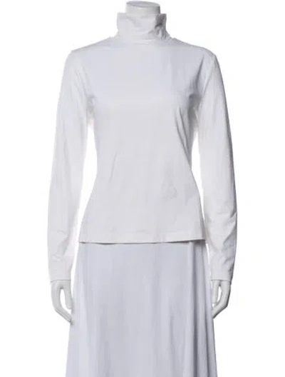 Pre-owned St. John Caviar Turtleneck Long Sleeve Top In Neutral