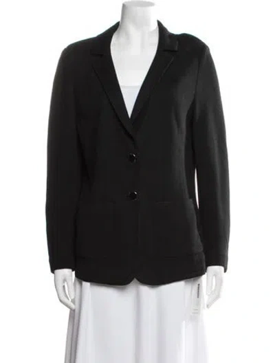 Pre-owned St. John Caviar Tweed Pattern Blazer In Black