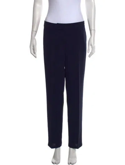 Pre-owned St. John Caviar Tweed Pattern Straight Leg Pants In Black