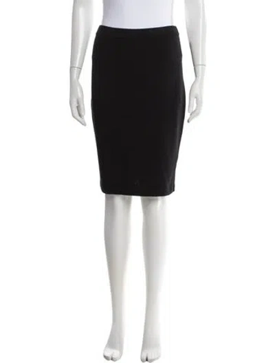 Pre-owned St. John Caviar Vintage Midi Length Skirt In Black