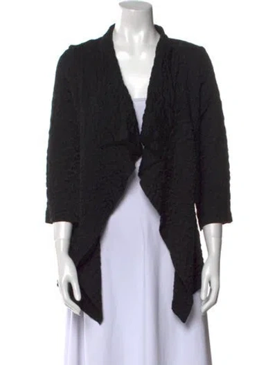 Pre-owned St. John Caviar V-neck Sweater In Black