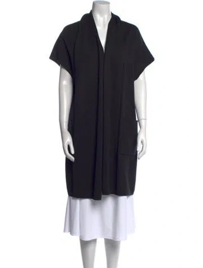 Pre-owned St. John Caviar V-neck Sweater In Black