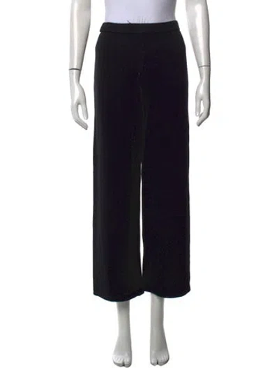 Pre-owned St. John Caviar Wide Leg Pants In Black